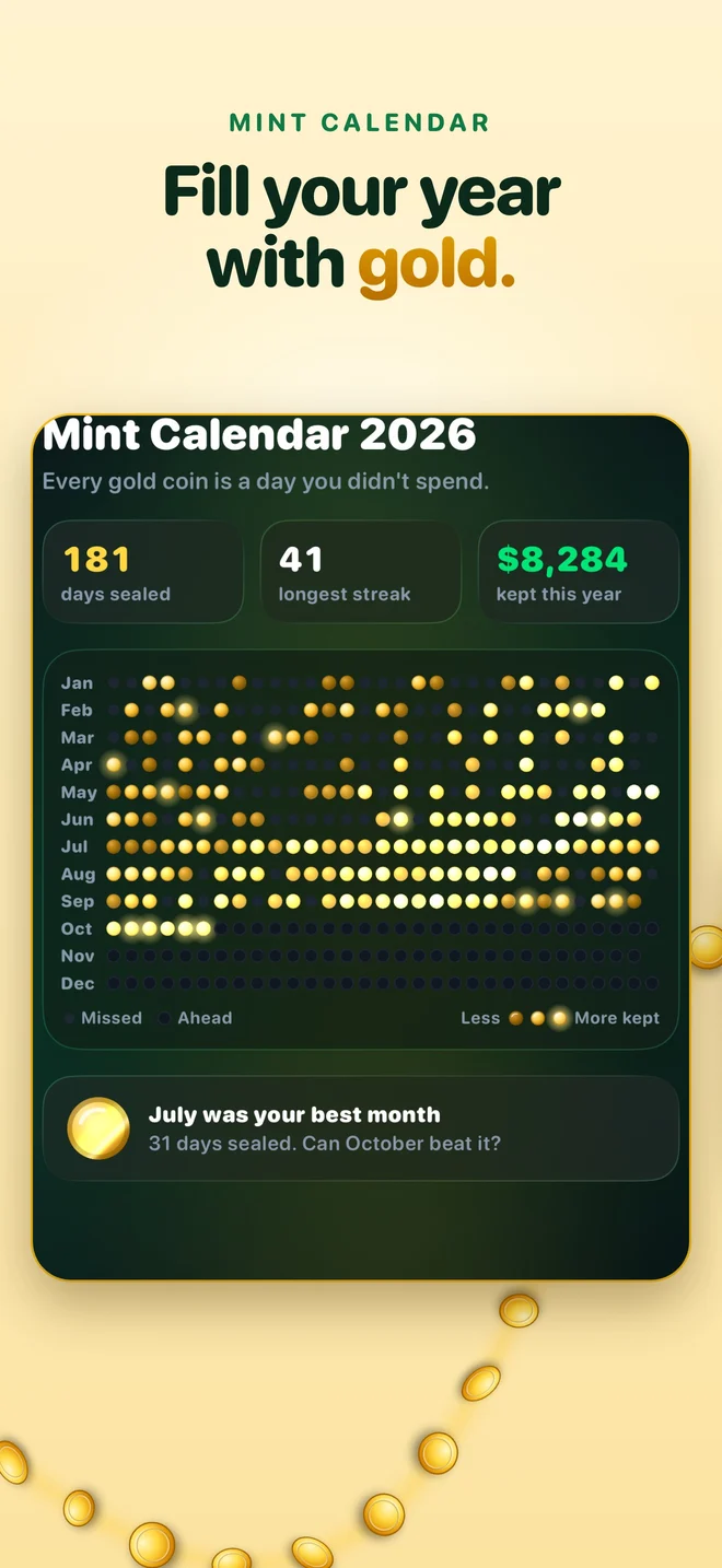 Mint Calendar: fill your year with gold